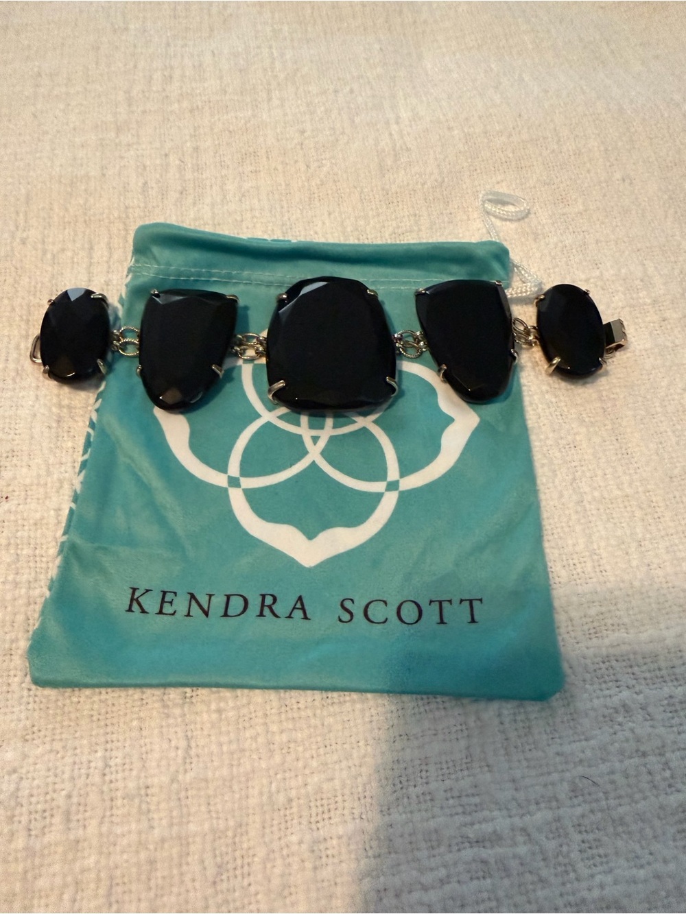 Kendra Scott Black Faceted Link Bracelet